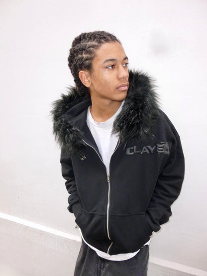 Clayed fur zip