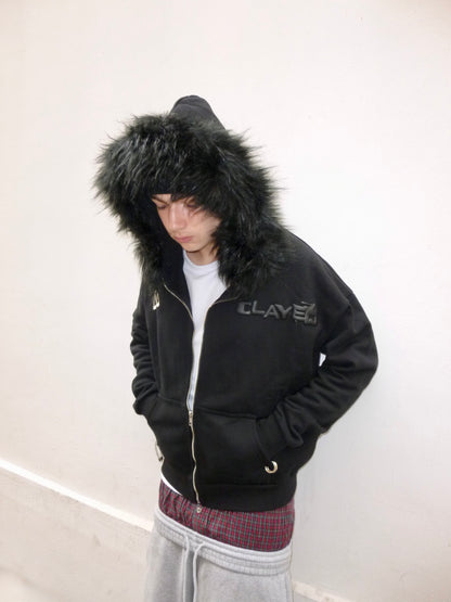 Clayed fur zip
